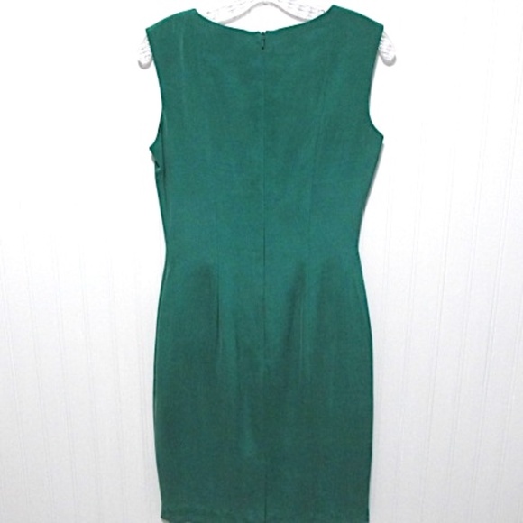 VTG Asymmetrical Teal Silk Dress NWOT, Size 4 - Picture 2 of 9